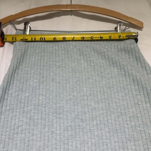 Zara Grey Blue Ribbed A-Line Maxi Skirt Casual - Picture 3 of 5